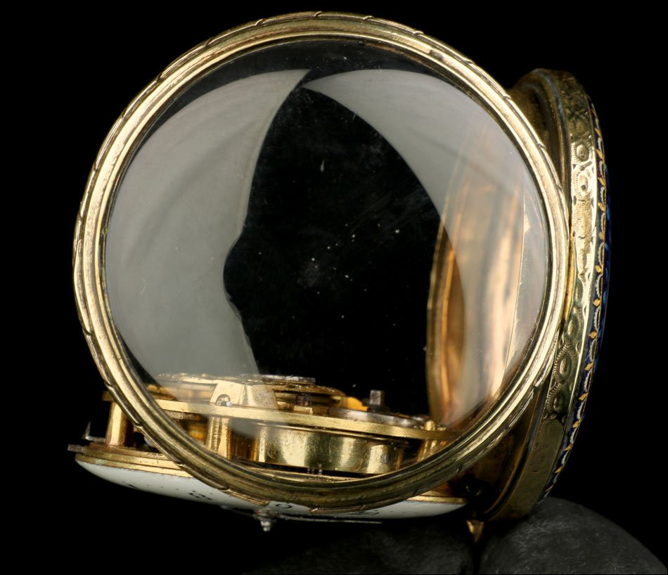 Ancienne Montre Gousset à Coq Avec émail Par Leton. France, Vers 1800-photo-7