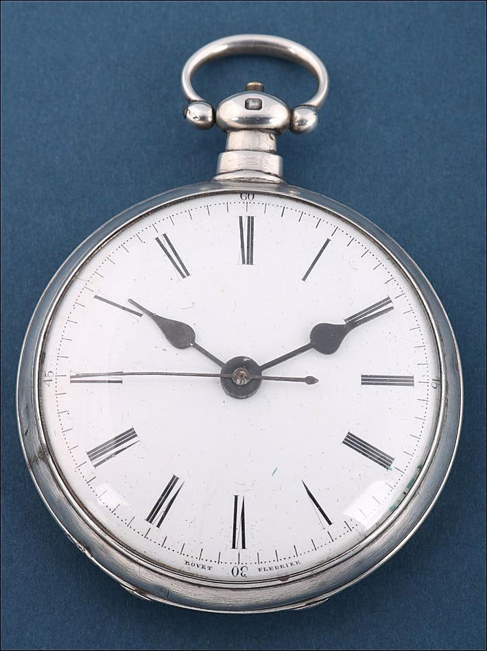 Antique English Duplex Pocket Watch For The Chinese Market. Silver. Circa 1850-photo-2