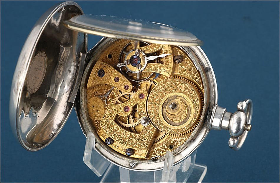 Antique English Duplex Pocket Watch For The Chinese Market. Silver. Circa 1850-photo-6