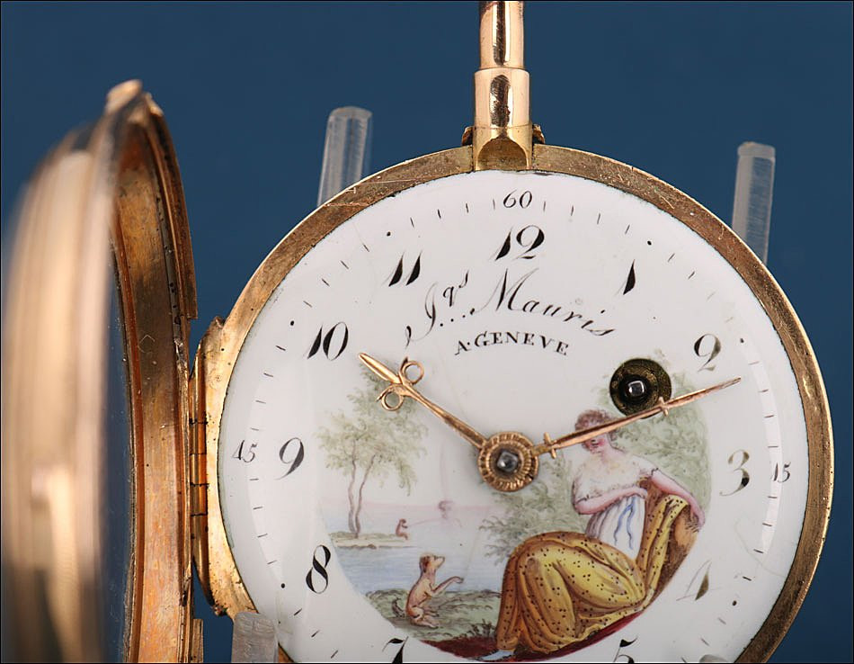 Ancienne Montre Gousset à Coq En Or 18 K Par Jr Mauris. Vers 1810, Genève, Suisse-photo-1
