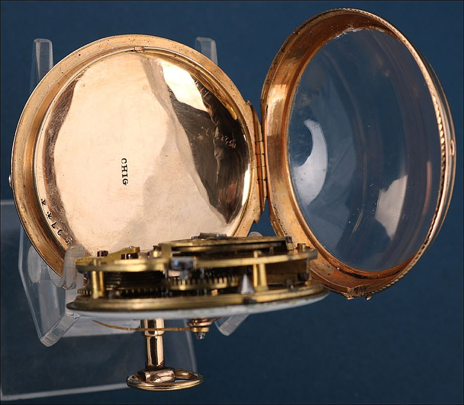 Ancienne Montre Gousset à Coq En Or 18 K Par Jr Mauris. Vers 1810, Genève, Suisse-photo-3