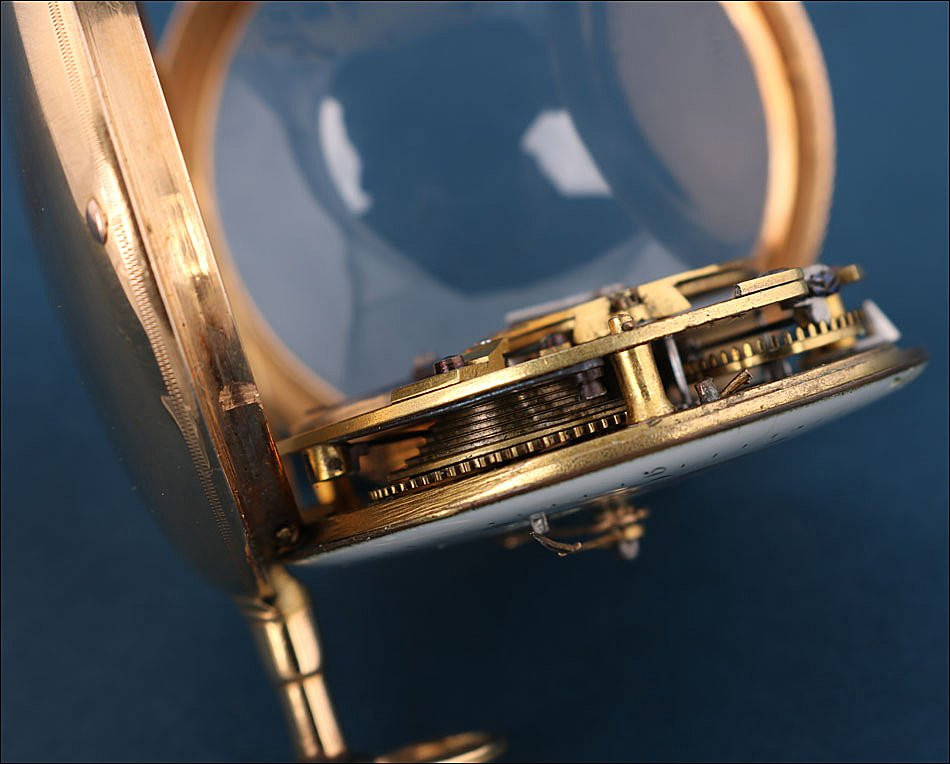 Ancienne Montre Gousset à Coq En Or 18 K Par Jr Mauris. Vers 1810, Genève, Suisse-photo-4