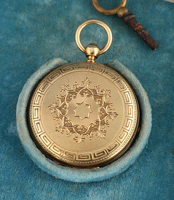 Ancienne Montre Gousset à Cylindre En Or 18k Pour Dame. France, Vers 1870.