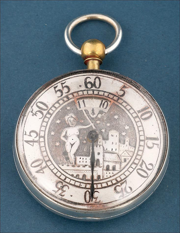 Ancienne Montre Gousset à Coq érotique. Argent. Edmunds. Londres, 1823.-photo-3