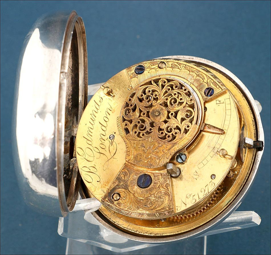 Ancienne Montre Gousset à Coq érotique. Argent. Edmunds. Londres, 1823.-photo-5