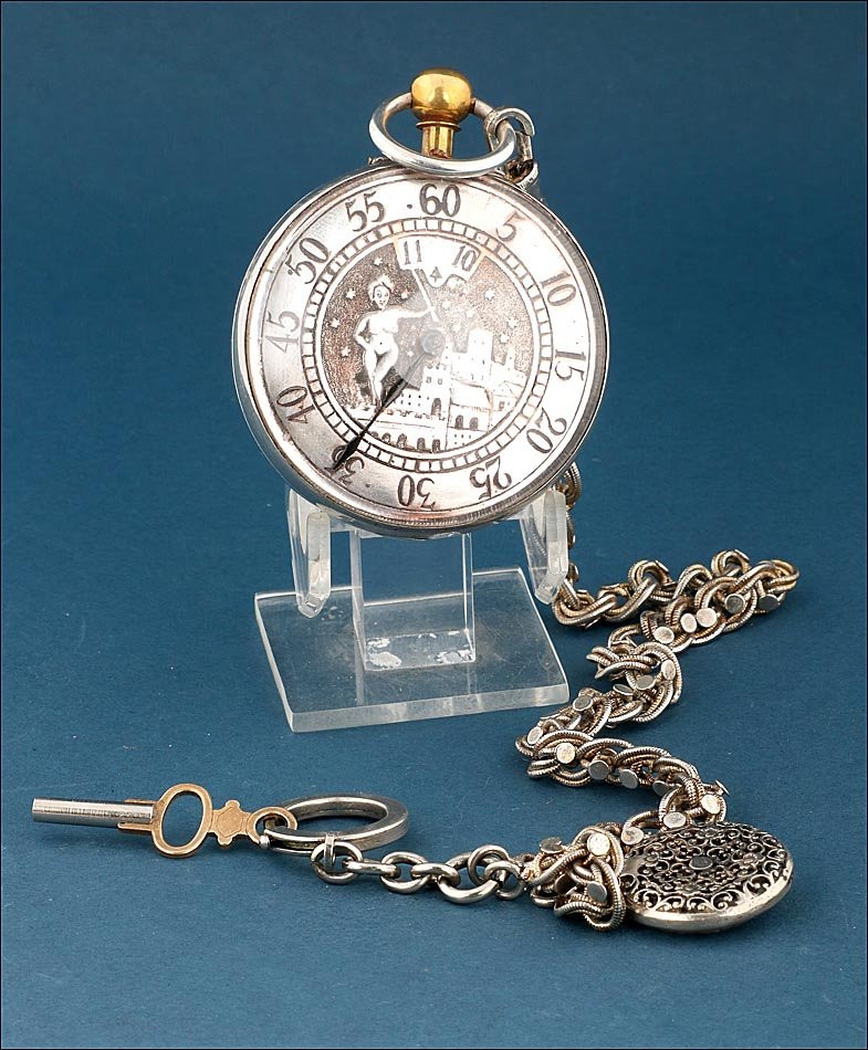 Ancienne Montre Gousset à Coq érotique. Argent. Edmunds. Londres, 1823.-photo-8