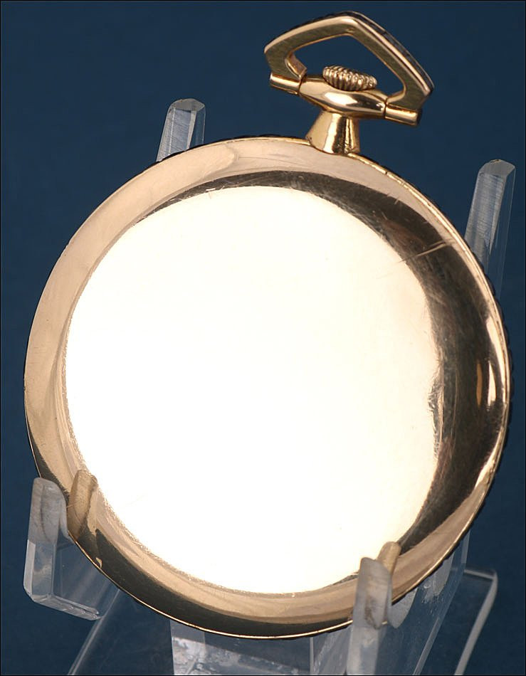 Antique Ultra-thin Longines Pocket Watch. 18k Gold And Sapphires. Switzerland, Circa 1925-photo-2