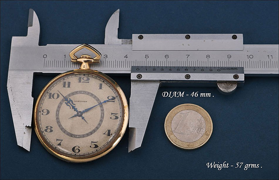 Antique Ultra-thin Longines Pocket Watch. 18k Gold And Sapphires. Switzerland, Circa 1925-photo-8