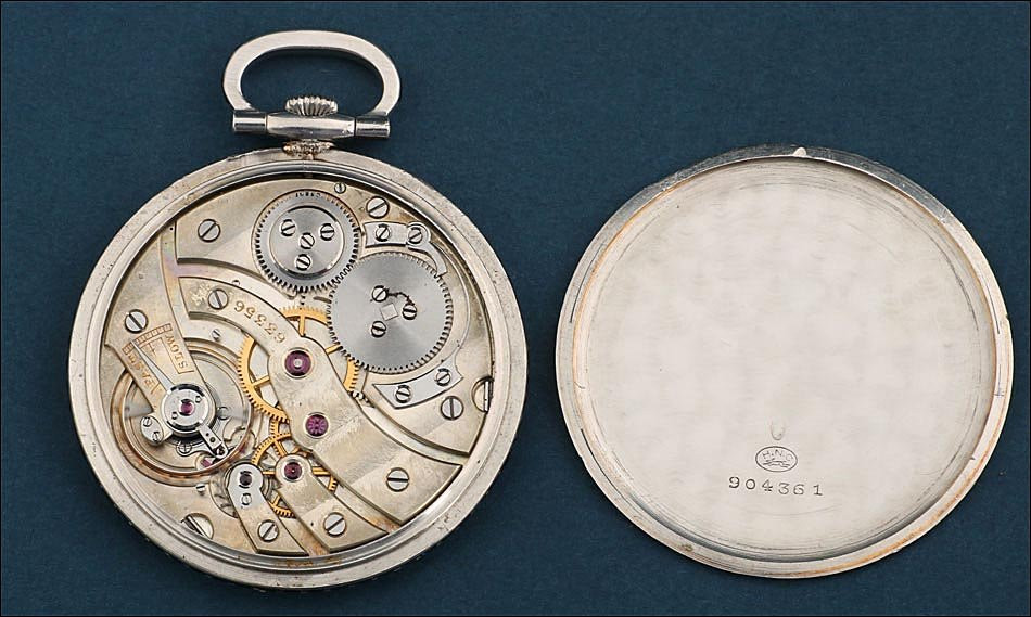 Antique Ultra-thin Sapphires & Platinum Pocket Watch. Switzerland, Circa 1930-photo-3