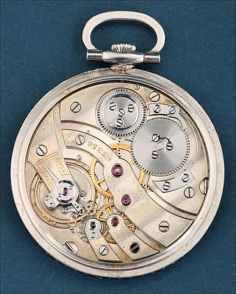 Antique Ultra-thin Sapphires & Platinum Pocket Watch. Switzerland, Circa 1930-photo-6