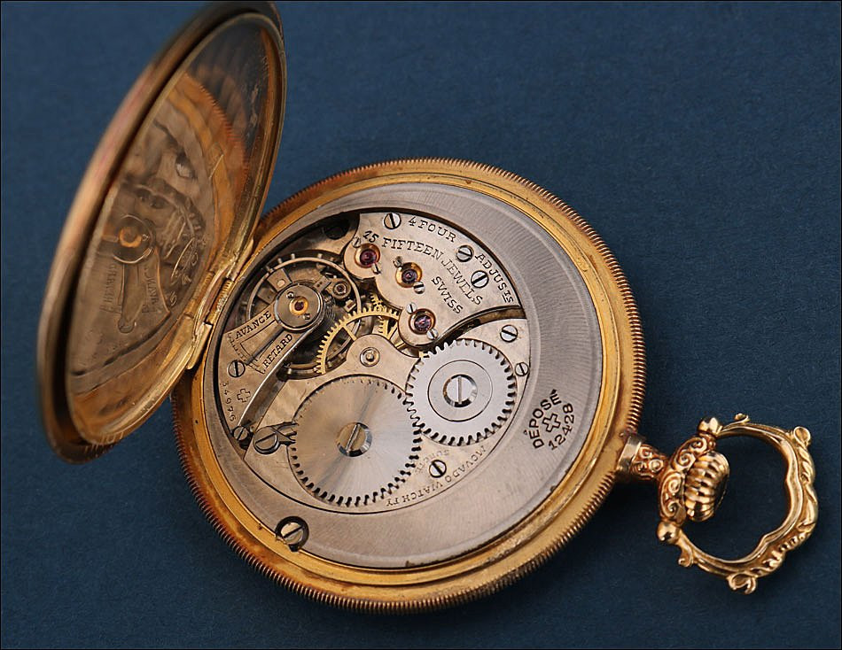 Ancienne Montre Gousset Ultrafine Movado. Or 18k Et Diamants. Suisse, Vers 1930-photo-6