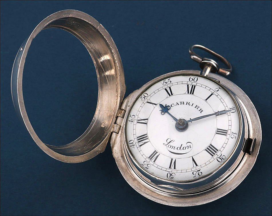 Antique Verge-fusee Pocket Watch. Double Silver Casing. Charles Cabrier III. London, 1792-photo-3