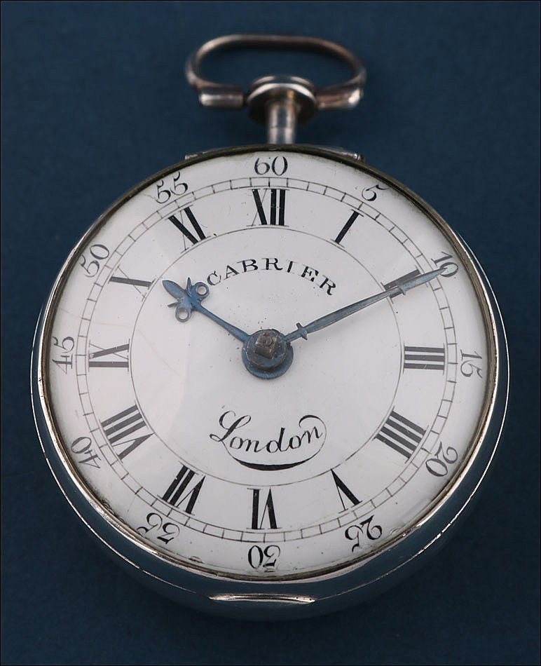 Antique Verge-fusee Pocket Watch. Double Silver Casing. Charles Cabrier III. London, 1792-photo-2