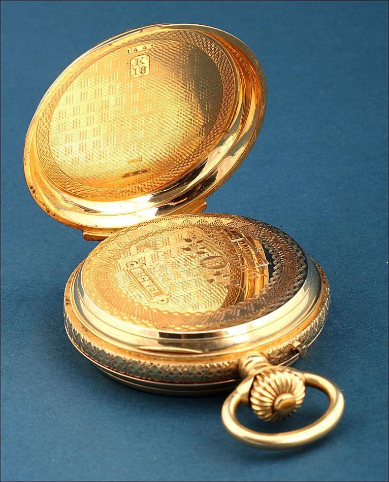 Ancienne Montre Gousset Paul Jeannot En Or 18k, Suisse, Vers 1880-photo-3