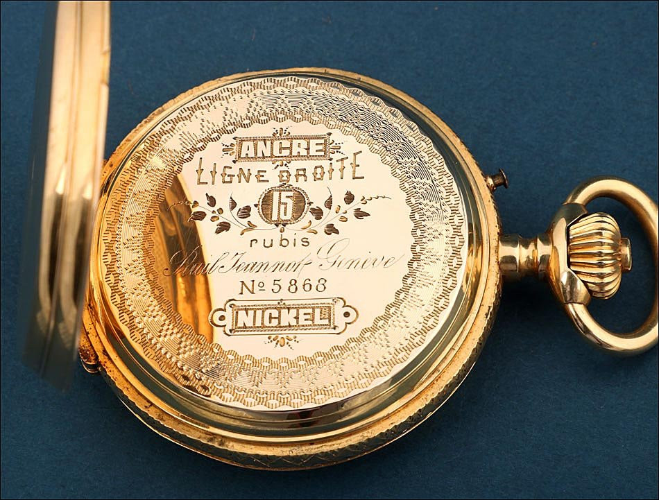 Ancienne Montre Gousset Paul Jeannot En Or 18k, Suisse, Vers 1880-photo-5