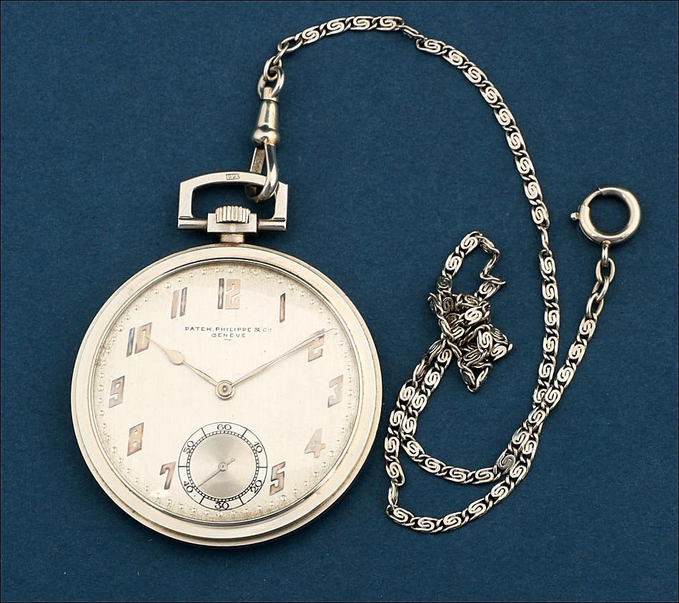 Patek Philippe Art -deco Pocket Watch. 18k White Gold. Switzerland, 1930s-photo-2