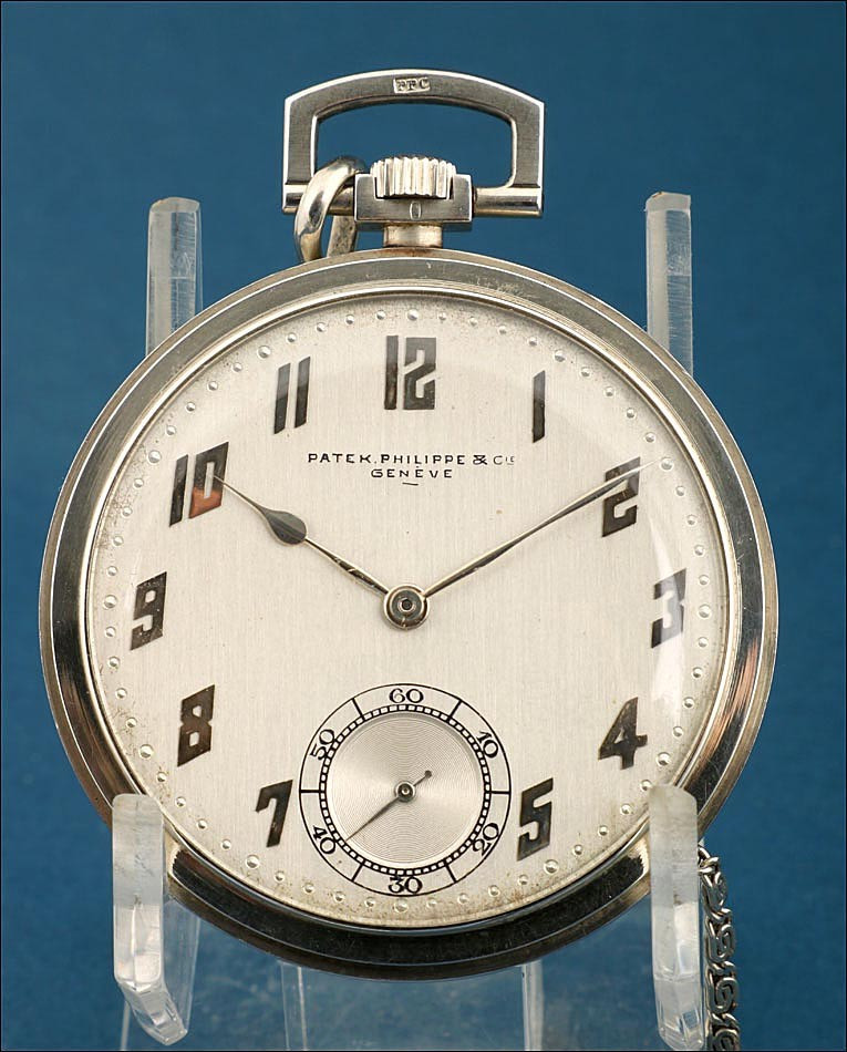 Patek Philippe Art -deco Pocket Watch. 18k White Gold. Switzerland, 1930s