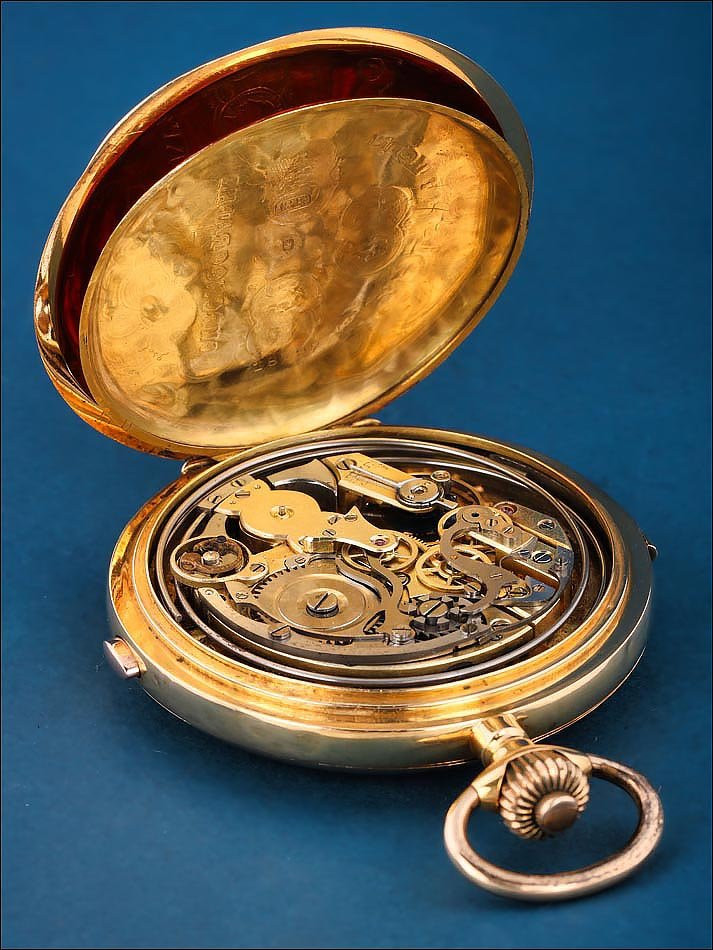 Ancienne Montre Gousset En Or 18k. Répétition à Minutes Et Chronographe. Suisse, Vers 1890-photo-3