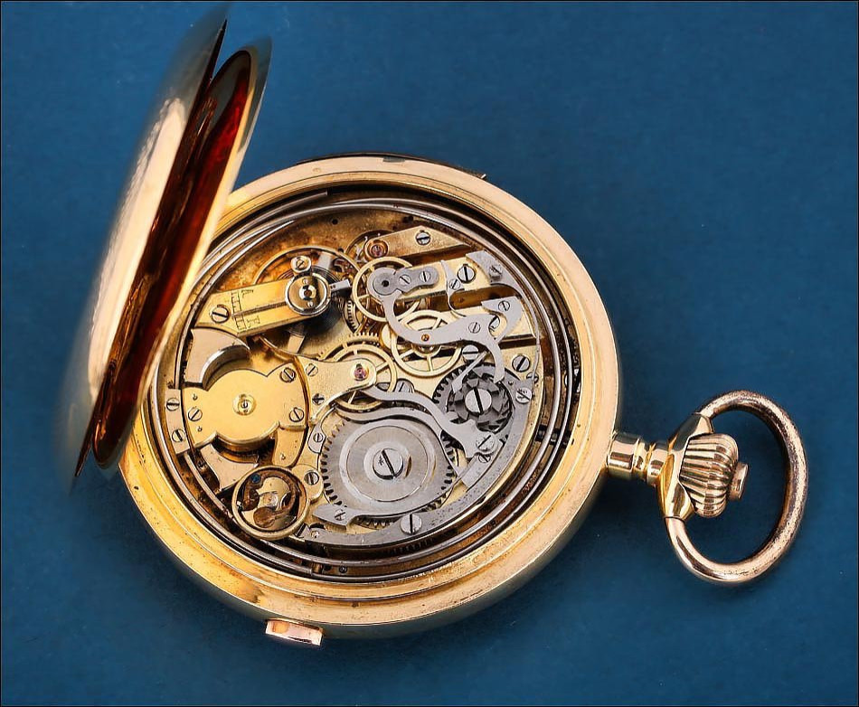 Ancienne Montre Gousset En Or 18k. Répétition à Minutes Et Chronographe. Suisse, Vers 1890-photo-5