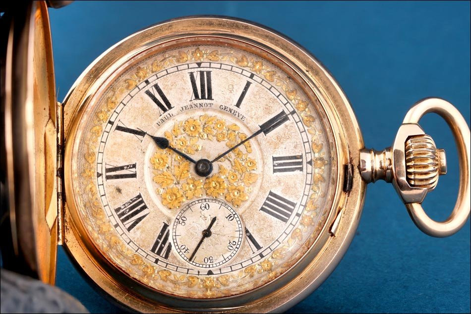 Antique Paul Jeannot Pocket Watch In 18k Gold. 20 Jewel. Switzerland Circa 1880-photo-2