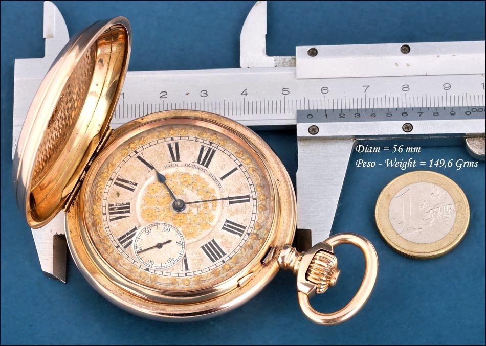 Antique Paul Jeannot Pocket Watch In 18k Gold. 20 Jewel. Switzerland Circa 1880-photo-8