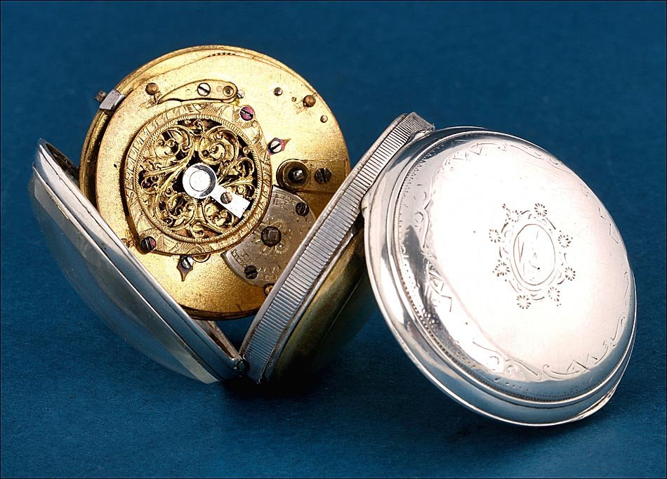 Ancienne Montre Gousset à Coq Française En Argent, France Vers 1840-photo-2