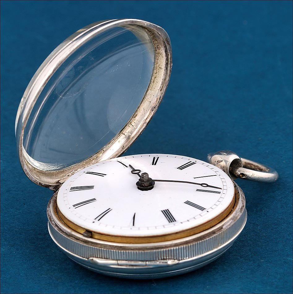 Ancienne Montre Gousset à Coq Française En Argent, France Vers 1840-photo-4
