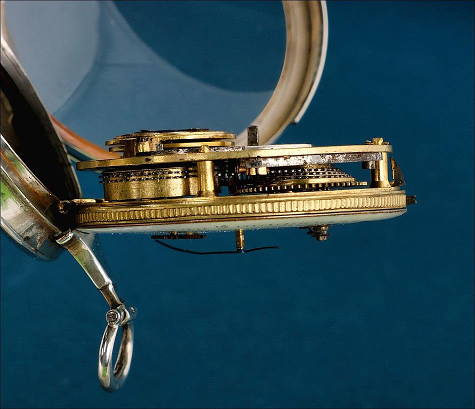 Silver Verge Fusee Pocket Watch With Calendar And Central Seconds, France C. 1820-photo-6