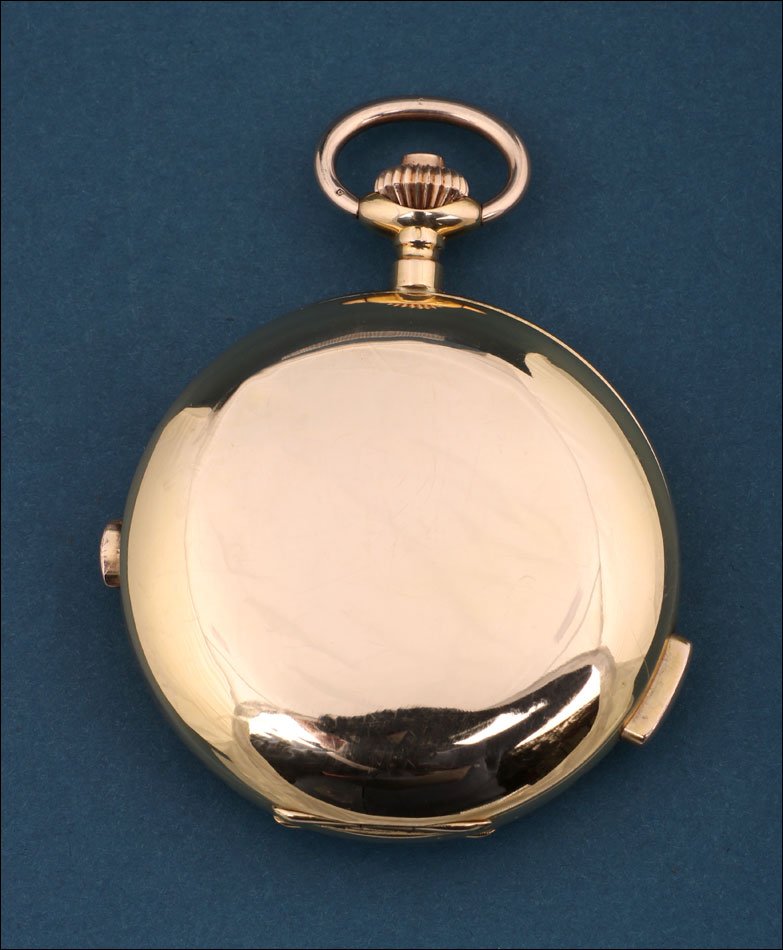 Ancienne Montre De Poche En Or 18k  Répétition Aux Quarts Et Chronographe, Suisse, Vers 1900-photo-2