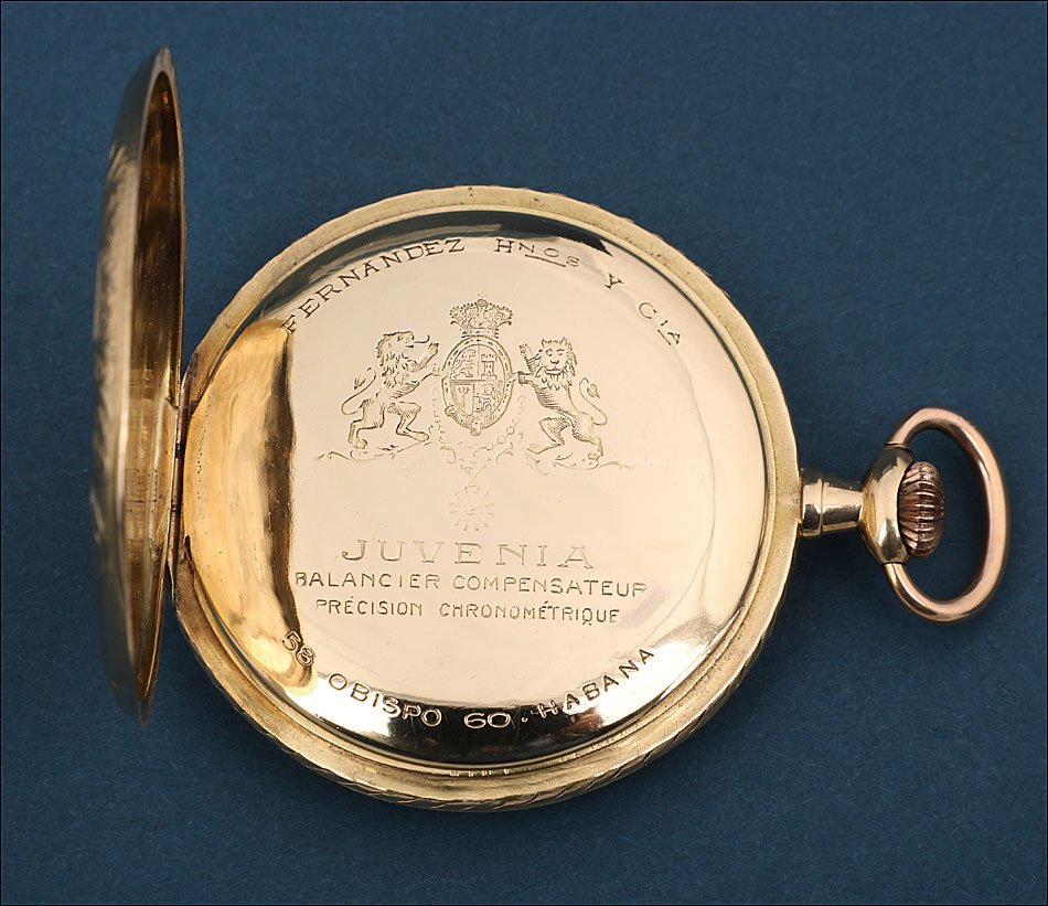 Ancienne Montre De Poche Juvenia En Or 18k Pour Cuba. Vers 1900-photo-2