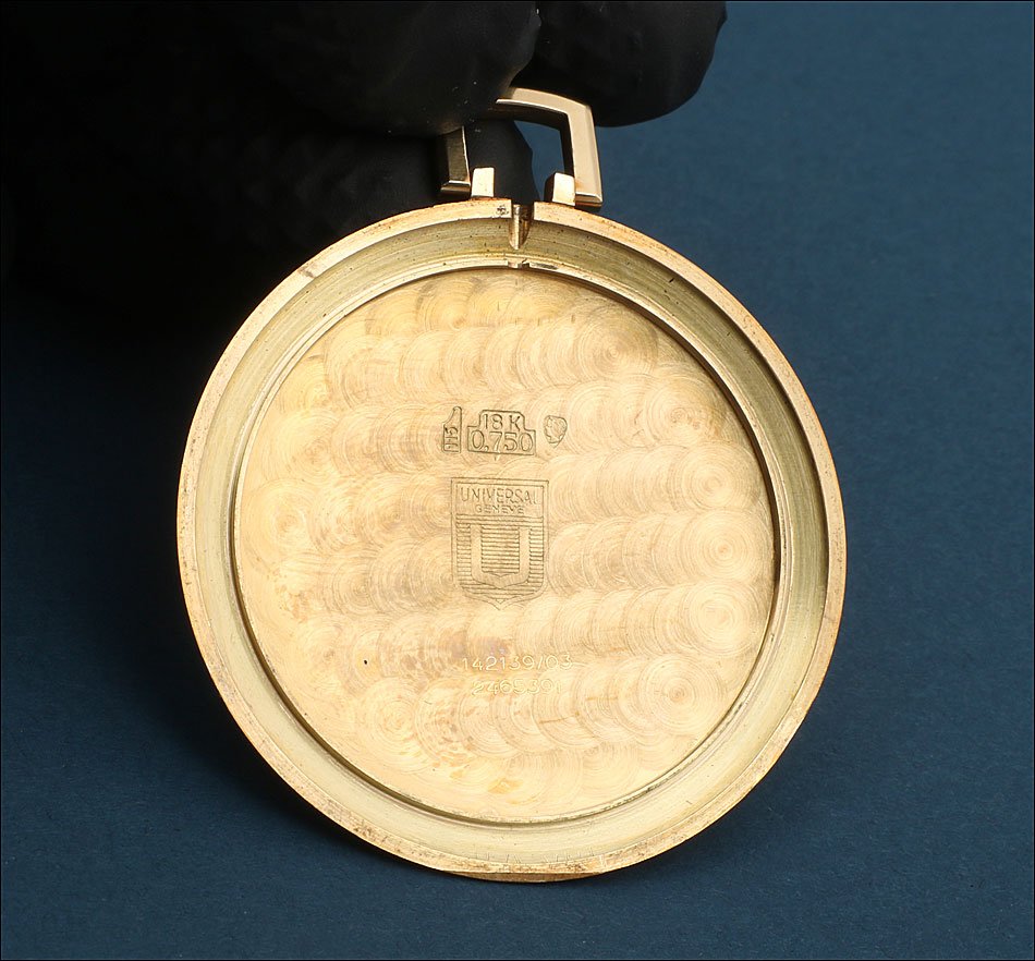Ultrathin Universal Genève 18k Gold Pocket Watch. Switzerland, C. 1955-photo-2