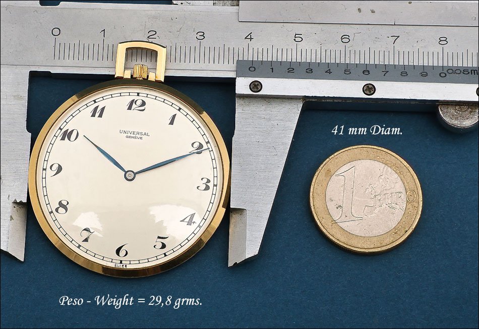 Ultrathin Universal Genève 18k Gold Pocket Watch. Switzerland, C. 1955-photo-4