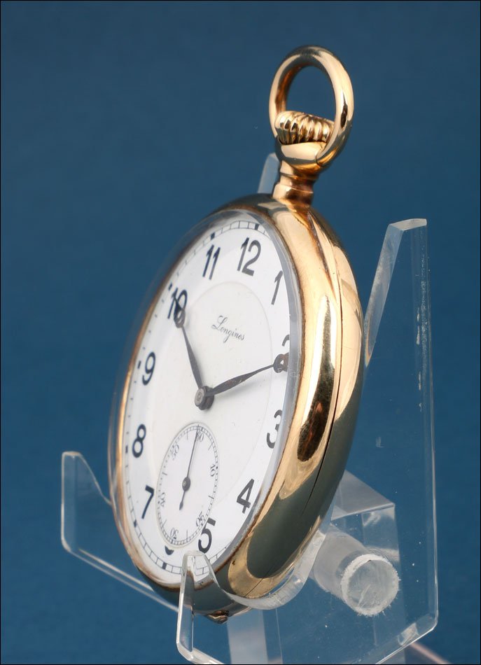 Antique Longines Pocket Watch In 18k Gold. Switzerland, Circa 1920-photo-4