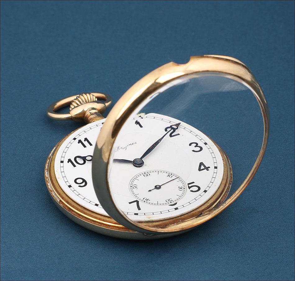 Antique Longines Pocket Watch In 18k Gold. Switzerland, Circa 1920-photo-1