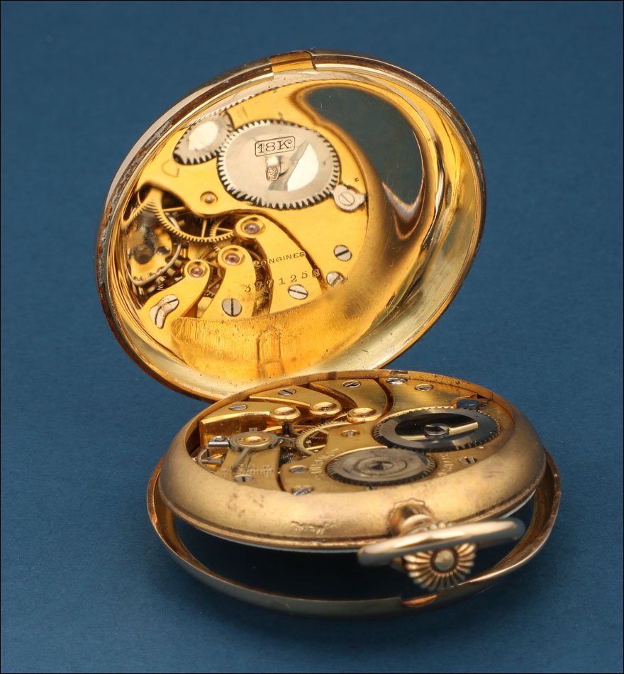 Antique Longines Pocket Watch In 18k Gold. Switzerland, Circa 1920-photo-3