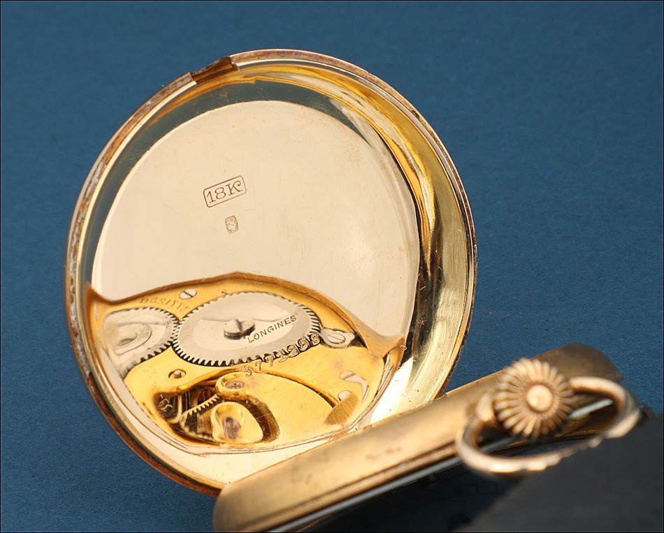 Antique Longines Pocket Watch In 18k Gold. Switzerland, Circa 1920-photo-4