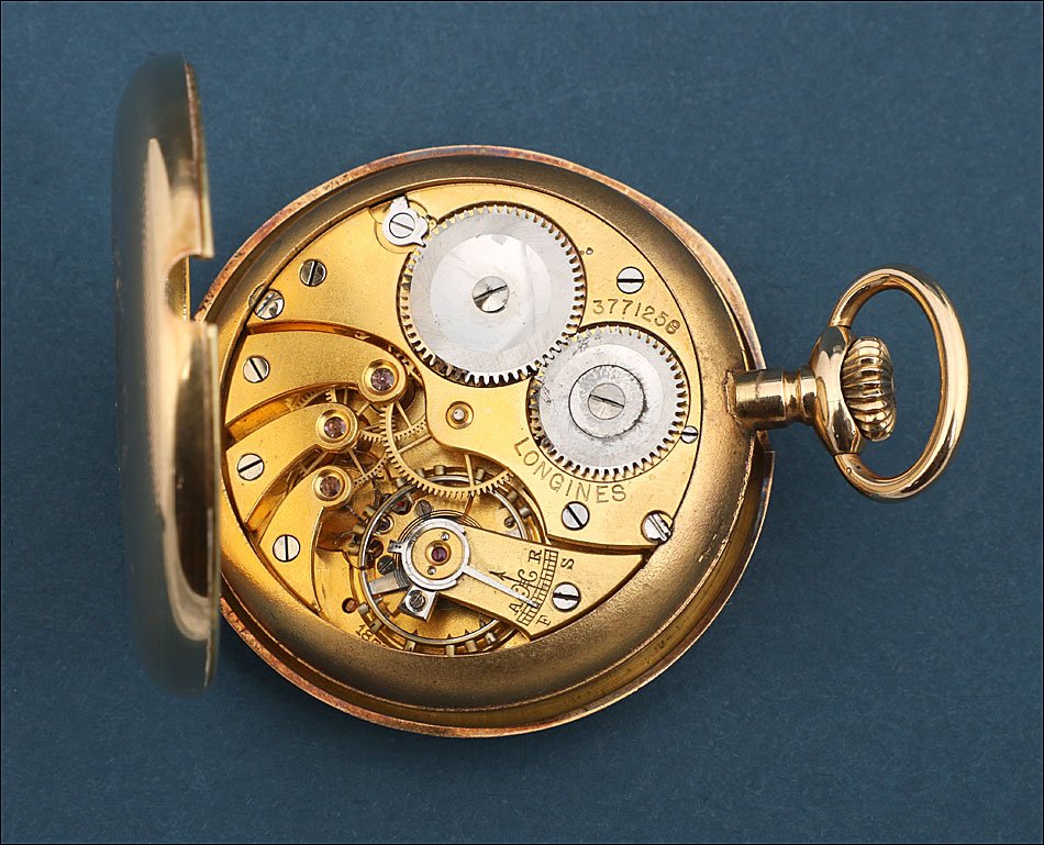 Antique Longines Pocket Watch In 18k Gold. Switzerland, Circa 1920-photo-6