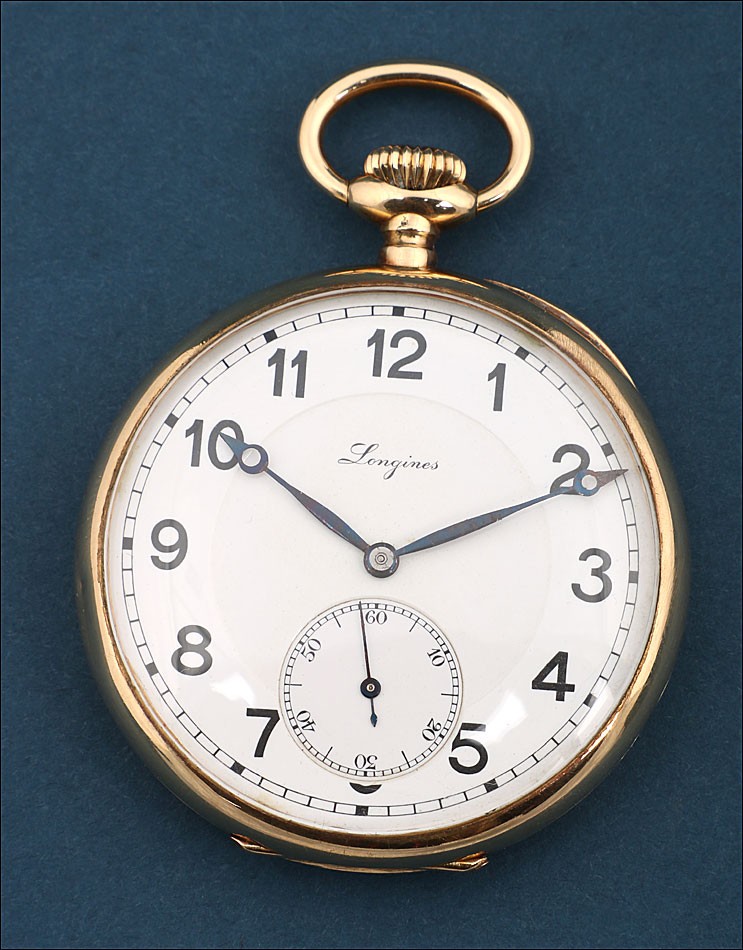 Antique Longines Pocket Watch In 18k Gold. Switzerland, Circa 1920