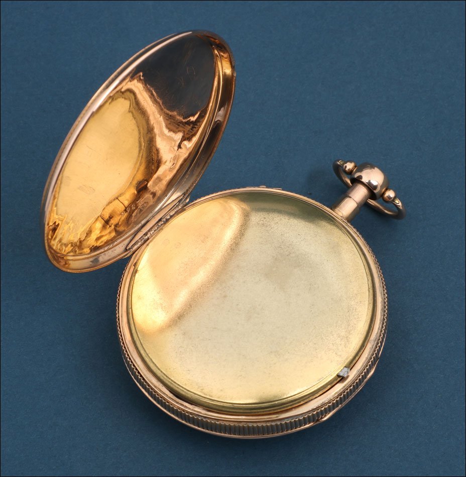 Ultra rare Montre Gousset à Coq avec Automate Érotique. Or 18K. France, circa 1820-photo-6