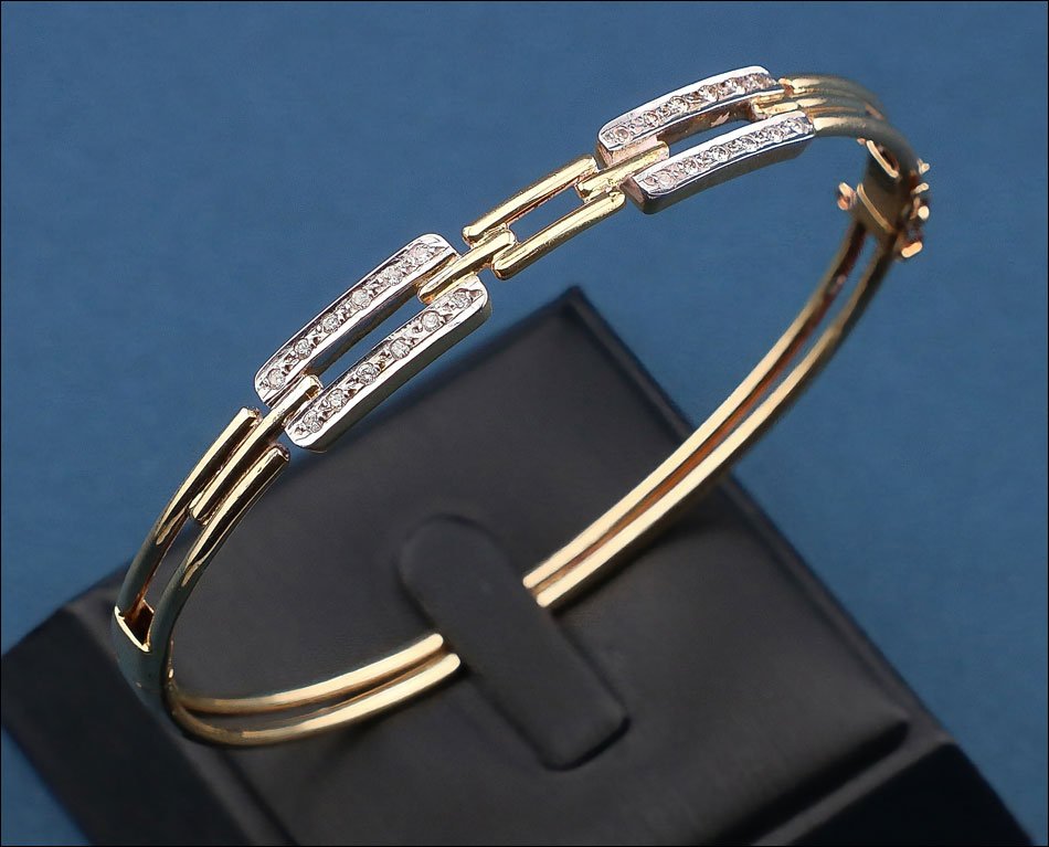 Bracelet vintage en or 18K avec 24 diamants naturels, années 1980-photo-4