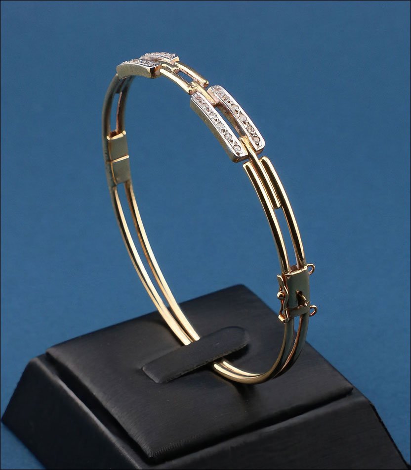 Bracelet vintage en or 18K avec 24 diamants naturels, années 1980-photo-3