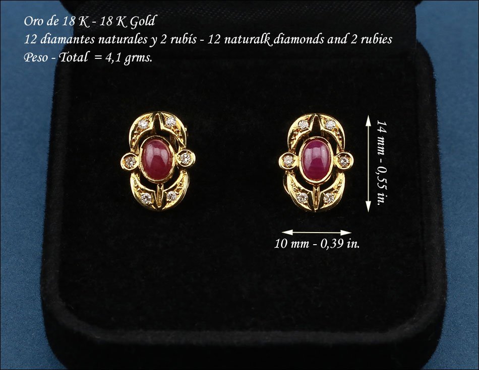 Vintage Set In 18k Gold With Diamonds And Rubies-photo-2