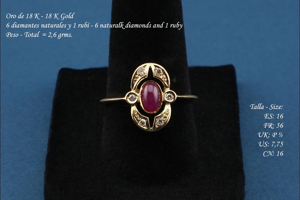 Vintage Set In 18k Gold With Diamonds And Rubies-photo-4
