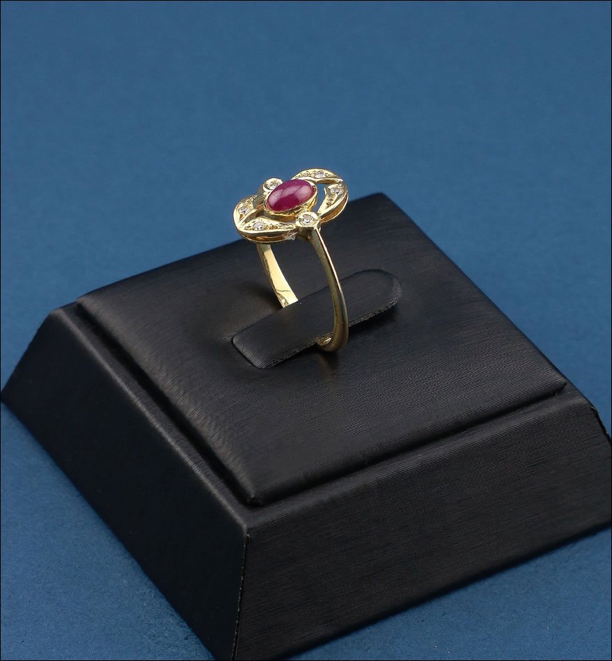 Vintage Set In 18k Gold With Diamonds And Rubies-photo-4