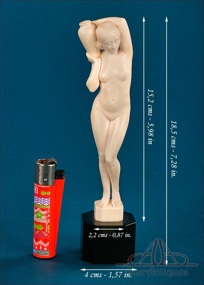 Antique Art Deco Ivory Sculpture By Armand Boulard. With Certificate. France 1920-1935-photo-2