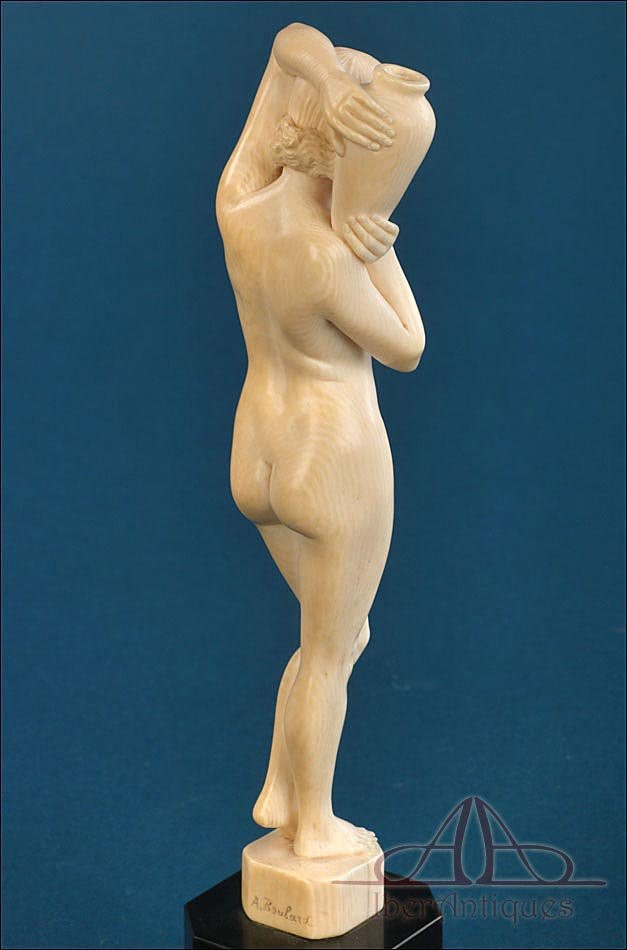 Antique Art Deco Ivory Sculpture By Armand Boulard. With Certificate. France 1920-1935-photo-4