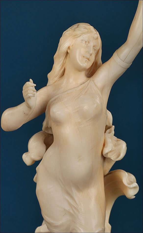 Antique Art Deco Ivory Sculpture By Geron. Europe, Circa 1920-1935-photo-1