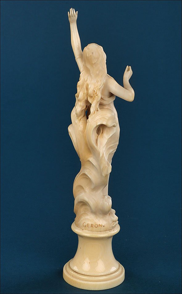 Antique Art Deco Ivory Sculpture By Geron. Europe, Circa 1920-1935-photo-5