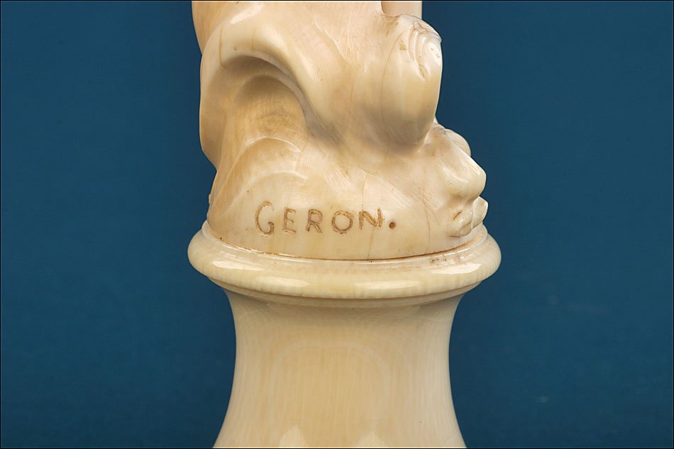 Antique Art Deco Ivory Sculpture By Geron. Europe, Circa 1920-1935-photo-6