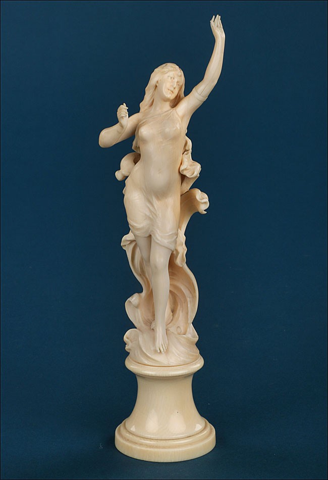 Antique Art Deco Ivory Sculpture By Geron. Europe, Circa 1920-1935